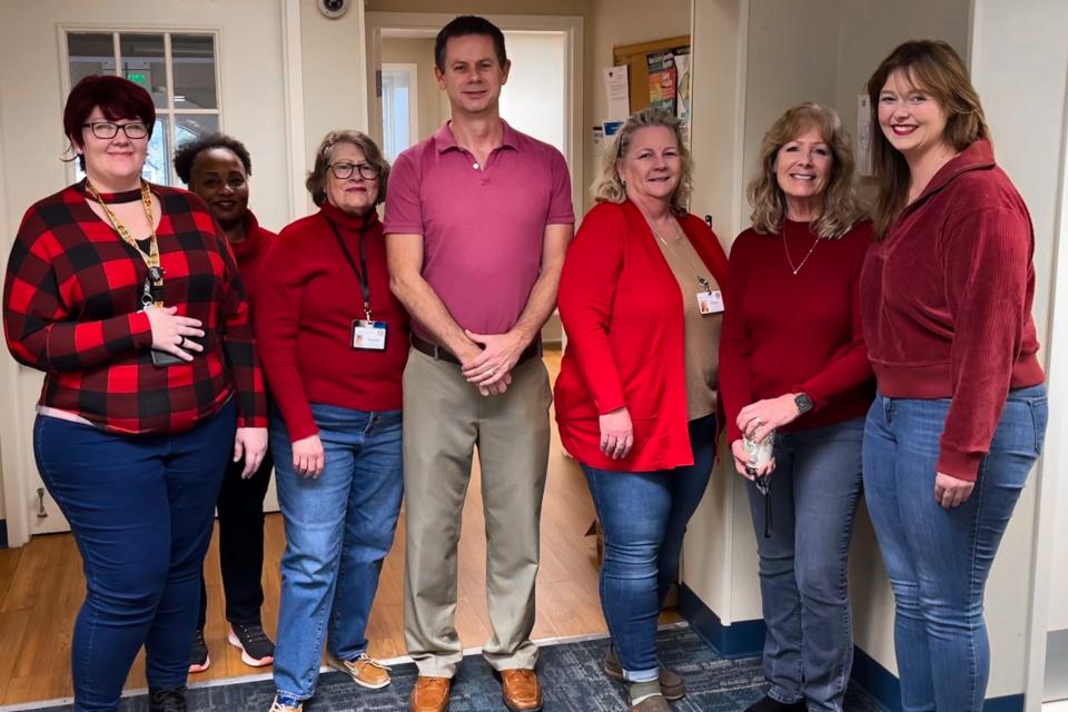 County Employees wear red on National Wear Red Day.