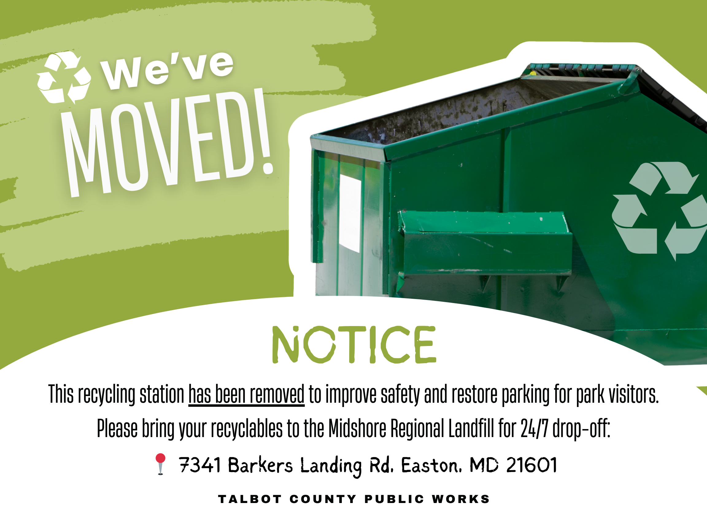 Recycle Bins at Perry Cabin Fields Removal Authorized - Talbot County ...